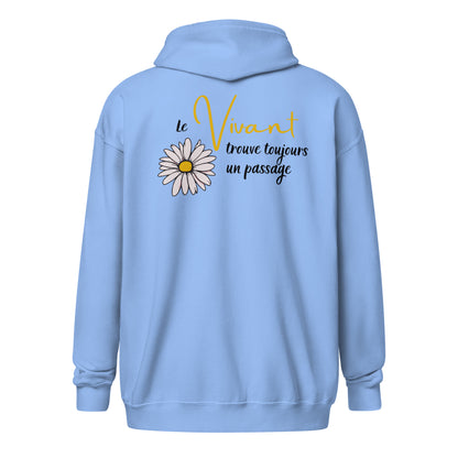 Hoodie zippé | Le vivant trouve toujours un passage