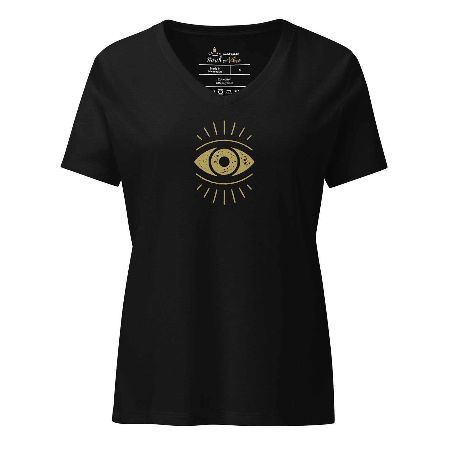 🫂 V-neck t-shirt | Vibe Higher, Dig Deeper