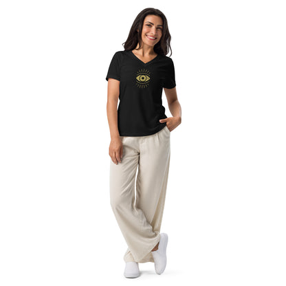 🫂 V-neck t-shirt | Vibe Higher, Dig Deeper