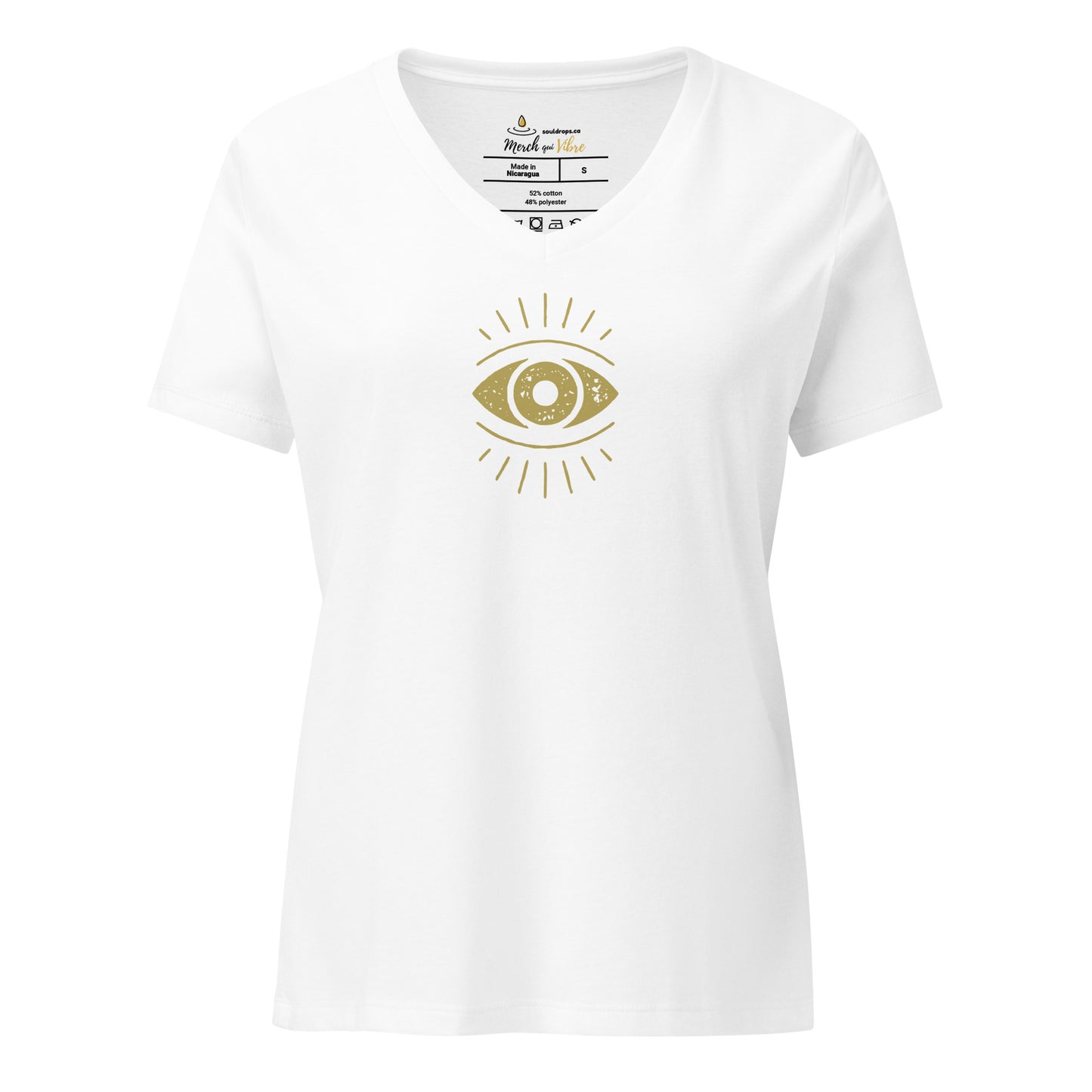 🫂 V-neck t-shirt | Vibe Higher, Dig Deeper