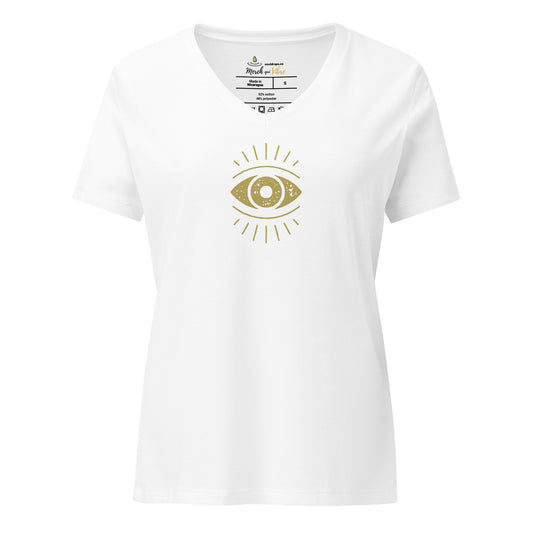 🫂 V-neck t-shirt | Vibe Higher, Dig Deeper