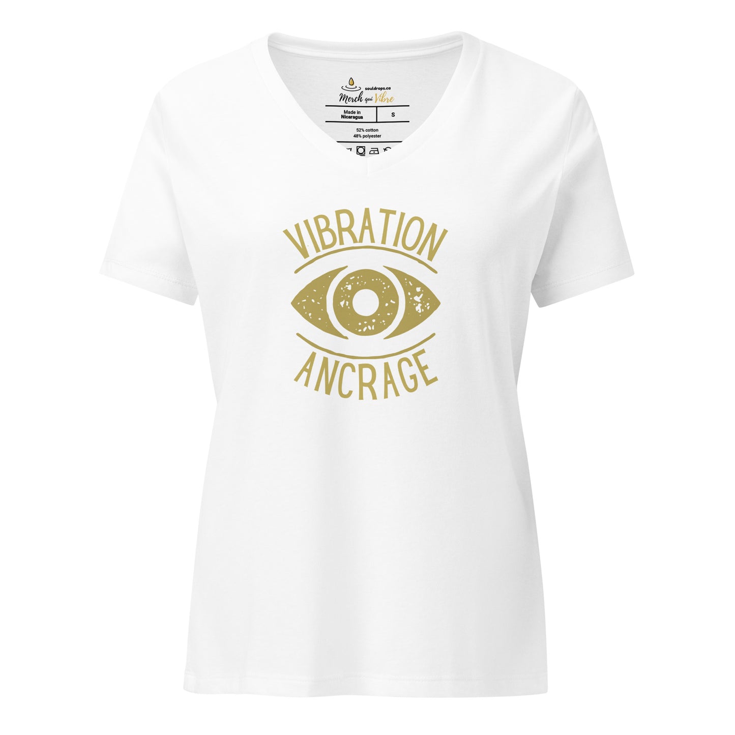 🫂 T-Shirt col en V | Vibration, Ancrage